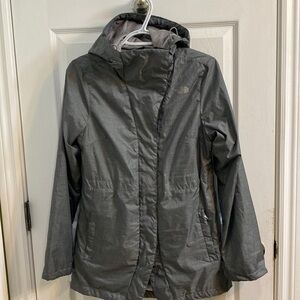 The North Face Lined Spring Hooded Grey Jacket Trench Women’s Size Small Rain